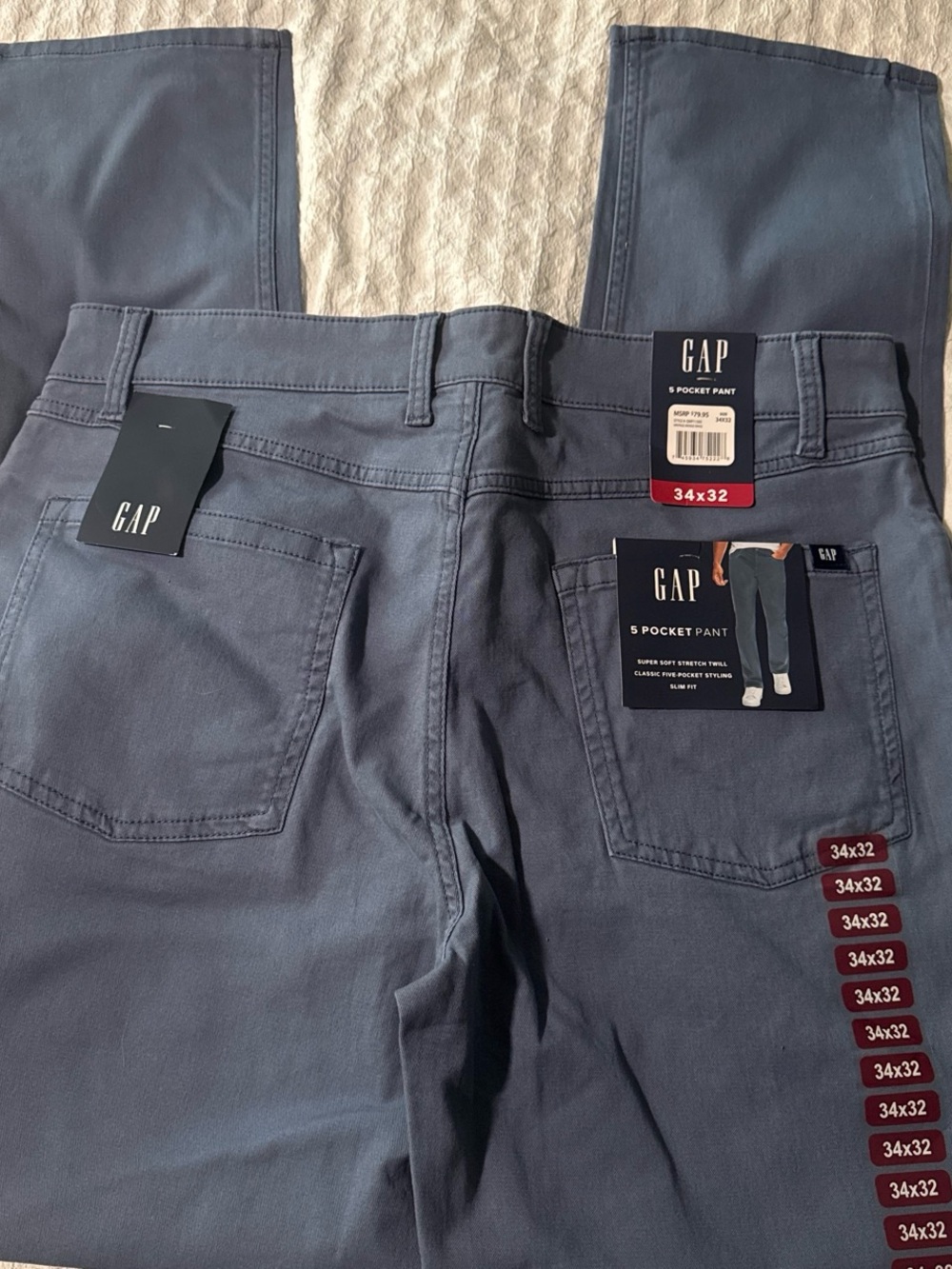 Men’s GAP Straight 5-Pocket Pants in Slate Blue